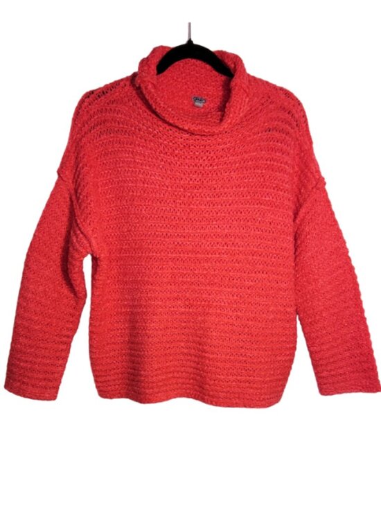 aerie Sweaters - aerie Chunky Cable Knit Fuschia Cozy Sweater Drop Shoulder Cowl Neck Size XS